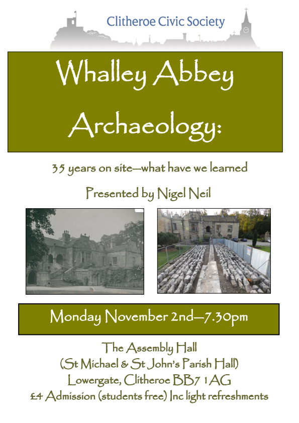 Whalley Abbey Archaeology Talks Poster November 2 2026